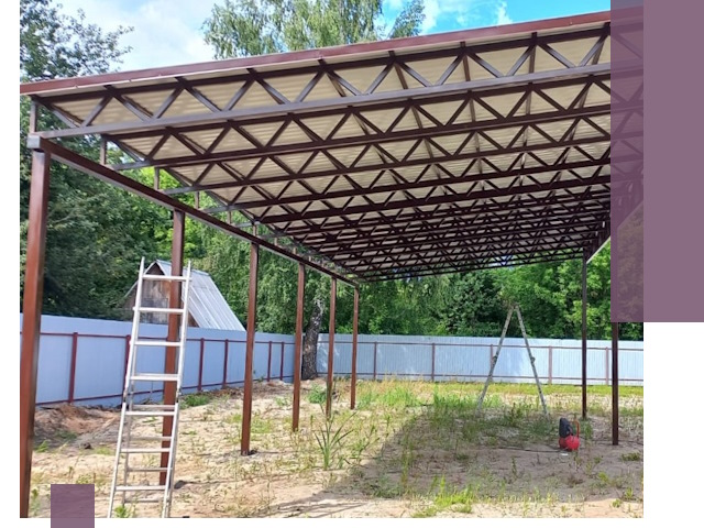 Односкатные навесы под ключ в Нижнем Новгороде — изготовление и монтаж