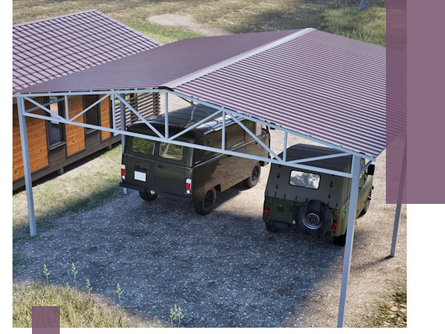 Двускатные навесы под ключ в Нижнем Новгороде — изготовление и монтаж