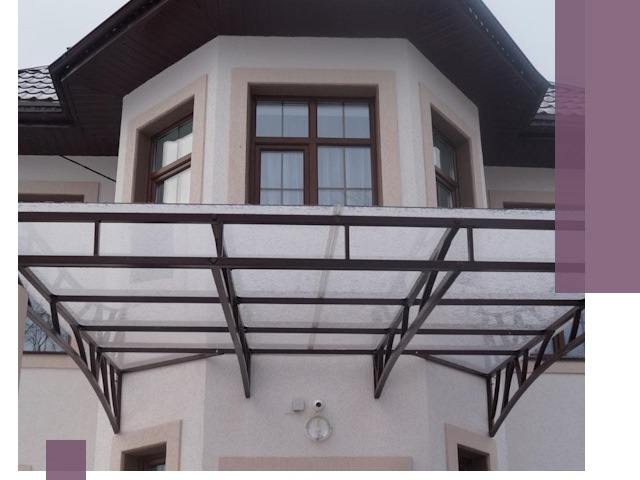 Козырьки из поликарбоната под ключ в Нижнем Новгороде