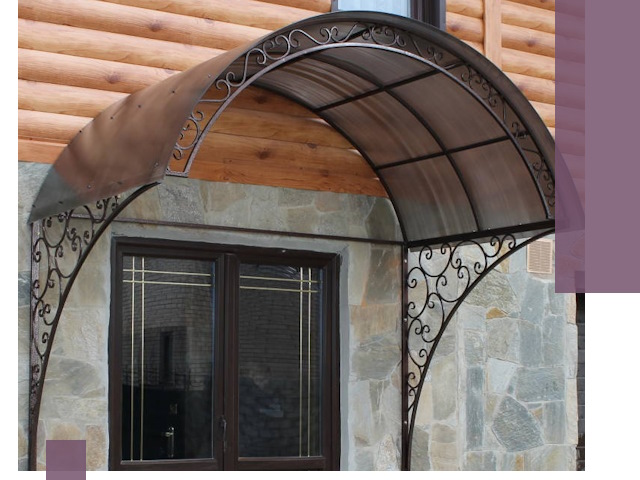 Арочные козырьки под ключ в Нижнем Новгороде: изготовление и монтаж